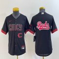 Youth Nike Cincinnati Reds blank black majestic baseball jerseys 01