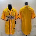 Nike Dallas Vikings blank yellow baseball jerseys Joint name-BD