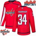 Custom Adidas Washington Capitals #34 Siegenthaler red hockey Champion version