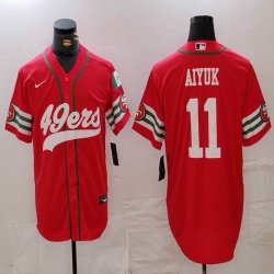 Nike San Francisco 49ers #11 Brandon Aiyuk red baseball jerseys Joint name-BD