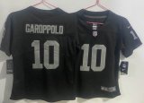 Women Las Vegas Raiders Jimmy Garoppolo Nike Black Color Rush Limited Jersey