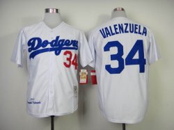 Los Angeles Dodgers 34 VALENZUELA throwback white mlb jersey