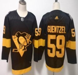 Pittsburgh Penguins #59 Guentzel Black yellow NHL Jersey-fh