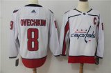 Adidas Washington Capitals #8 Alex Ovechkin white hockey jersey