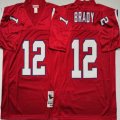 New England Patriots 12# Tom Brady Throwback Red NFL Jerseys-PNS