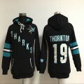 women San Jose Sharks Joe Thornton 19 Green black NHL hooded sweatshirt