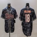 Nike Chicago Bears 18# Caleb Williams grey camo baseball jerseys Joint name-BD