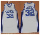 Duke White #32 Christian Laettner NCAA Basketball Jersey - Blue