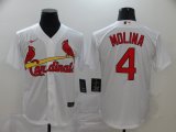 Nike St.Louis Cardinals #4 Yadier Molina white majestic baseball jerseys