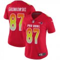 Women Nike New England Patriots 87 Rob Gronkowski red 2018 pro bowl Color Rush Limited Jersey