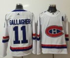 Adidas Montreal Canadiens #11 Brendan Gallagher white hockey jersey 100th