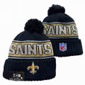 2024 New Orleans Saints black white yellow NFL Sports Cuffed Knit Hats