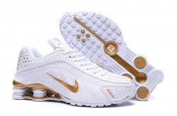 Men Nike Shox R4 white gold shoes