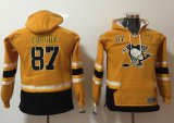 Youth Pittsburgh Penguins #87 S.Crosby Yellow black NHL Hooded Sweatshirt