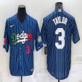 Nike Los Angeles Dodgers #3 Chris Taylor blue throwback majestic baseball Jerseys-BD 03