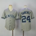 Youth Seattle Mariners #24 Ken Griffey gray baseball Jersey