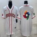 2023 World Cup Mexico blank white majestic baseball jerseys 05