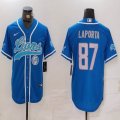 Nike Detroit Lions #87 Sam LaPorta blue baseball jerseys Joint name-BD 02