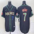 2023 World Cup Mexico #7 Julio Urias black majestic baseball jerseys 172