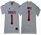 Jalen Hurts Jersey 1# Oklahoma Sooners University Sewn white Football Jersey-GLT