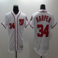 2016 Washington Nationals #34 Bryce Harper white elite baseball jersey