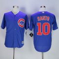 Chicago Cubs #10 Ron Santo Blue baseball Jerseys