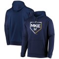 Milwaukee Brewers Majestic 2019 Postseason M Logo Dugout Authentic Pullover Hoodie - Navy