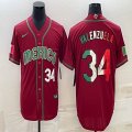 2023 World Cup Mexico #34 Fernando Valenzuela red blank majestic baseball jerseys 02