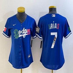 Youth 2023 World Cup Mexico #7 Julio Urias blue majestic baseball jerseys 002