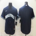 Chicago Cubs blank Nike Navy 2021 City Connect majestic baseball Jersey-BD