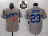 Nike Los Angeles Dodgers #23 Kirk Gibson gray majestic baseball jerseys 01