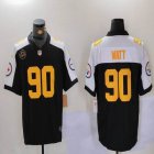 Nike Pittsburgh Steelers #90 T. J. Watt black white Nike Vapor F.U.S.E. Limited Jersey-BD