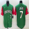 2023 World Cup Mexico #7 Julio Urias green red majestic baseball jerseys 08