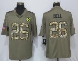 Nike Pittsburgh Steelers 26 Bell Olive Camo Carson 2017 Salute to Service Limited Jersey