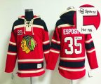 Chicago Blackhawks Tony Esposito 35# Red NHL Hooded Sweatshirt-Signature