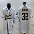 Nike New Orleans Saints #32 Tyrann Mathieu white baseball jerseys Joint name-BD