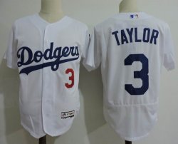 Los Angeles Dodgers #3 Chris Taylor white Flexbase jersey