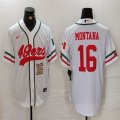 Nike San Francisco 49ers #16 Joe Montana white baseball jerseys Joint name-BD 01