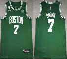 Nike Boston Celtics #7 Jaylen Brown green NBA basketball Jerseys white 6 patch-XD