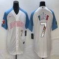 2023 World Cup Mexico #7 Julio Urias white skyblue majestic baseball jerseys 26