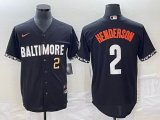 Nike Baltimore Orioles #2 Gunnar Henderson black majestic baseball jersey-BD 02