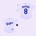 Youth Los Angeles Dodgers #8 Manny Machado white majestic Baseball Jerseys