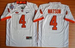 Youth Clemson Tigers 4 Deshaun Watson white College Football Limited Jerseys