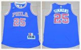 Philadelphia 76ers #25 Ben Simmons blue Throwback nba basketball Jersey