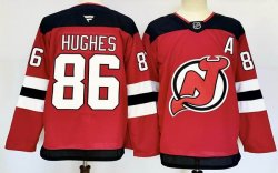 New Jersey Devils #86 Jack Hughes red Ice Hockey jersey A patch