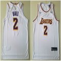 Nike Los Angeles Lakers Lonzo Ball #2 white nba basketball Jerseys-TY