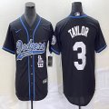 Nike Los Angeles Dodgers #3 Chris Taylor black majestic baseball Jerseys Joint name -BD 02