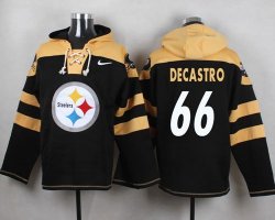 Custom Pittsburgh Steelers #66 Decastro black yellow nfl Hooded Sweatshirt