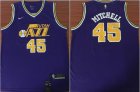 Nike Utah Jazz #45 Donovan Mitchell purple nba Jersey-lt