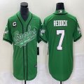 Nike Philadelphia Eagles #7 Haason Reddick Green baseball jerseys Joint name C patch-BD